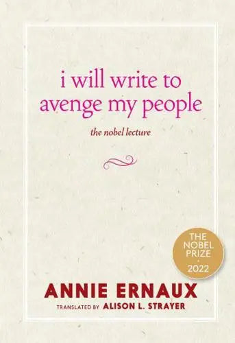 I Will Write to Avenge My People- Annie Ernaux
