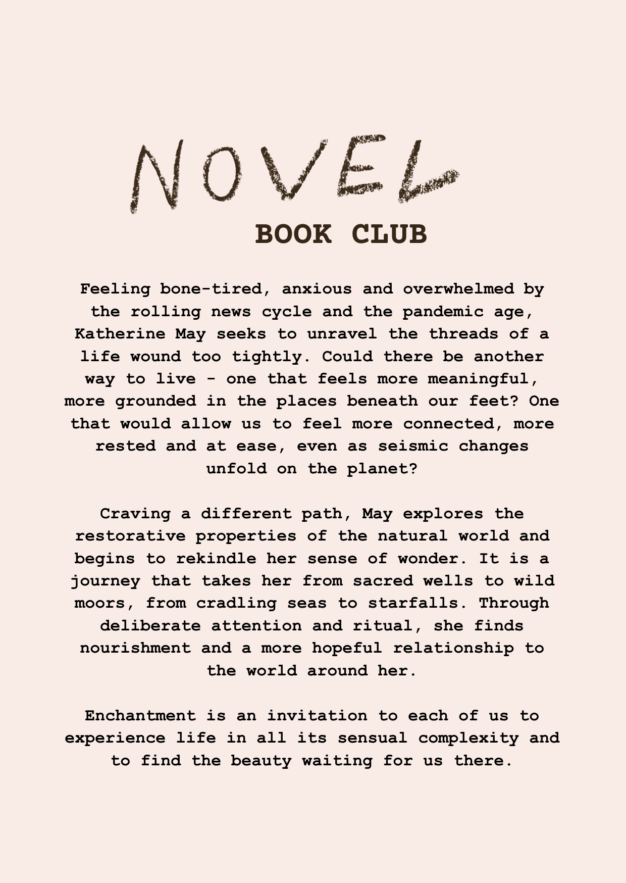 BOOK CLUB - 6:00 - 7:15PM - Wednesday 4th February - Enchantment by Katherine May